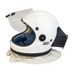 •	Casco per sabbiatura PCS KAIO con respiratore autoventilato e visiera panoramica