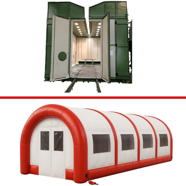 La pagina mostra almeno immagini riferite a camera-sabbiatura e camera-modulabile (gonfiabile/installabile).  Di seguito ALT “riusabili” e coerenti con SEO.